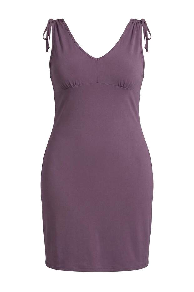 Mürdüm More Sustaniable Bodycon V Yaka Kolsuz Bağlamalı Modal Premium Örme ElbiseTBBSS26AH00301