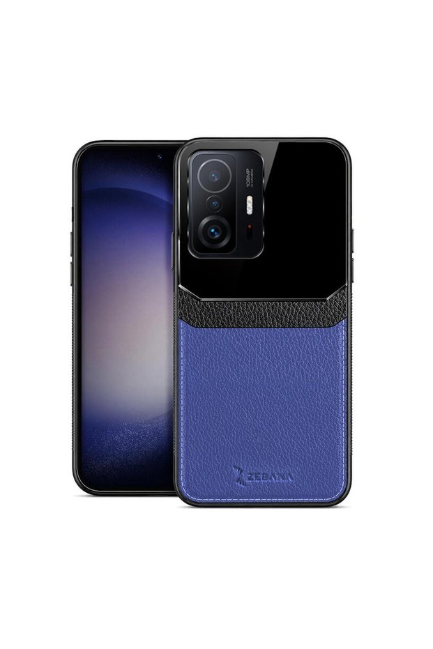 Xiaomi Mi 11t Pro Compatible Case Lens Leather Case Navy Blue