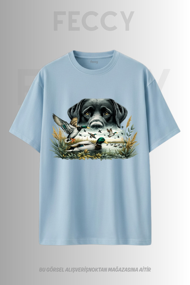 Premium Hunter Dog Printed Hunter Theme Unisex Oversize Women's T-Shirt Men's T-Shirt Cotton Oversize T-Shirt
