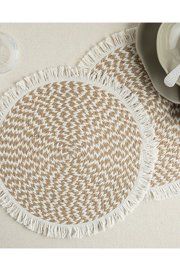 Rolena 50% Cotton 50% Jute 2-Piece American Service 35 cm Cream