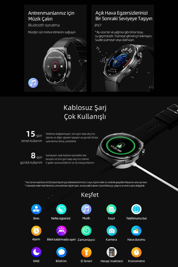 Gt2 Amoled Akıllı Saat Telefonla Sesli Görüşme 60hz Gri - 8