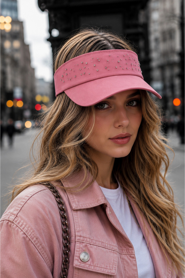Stoned Pink Tennis Visor Open Top Women's Hat
