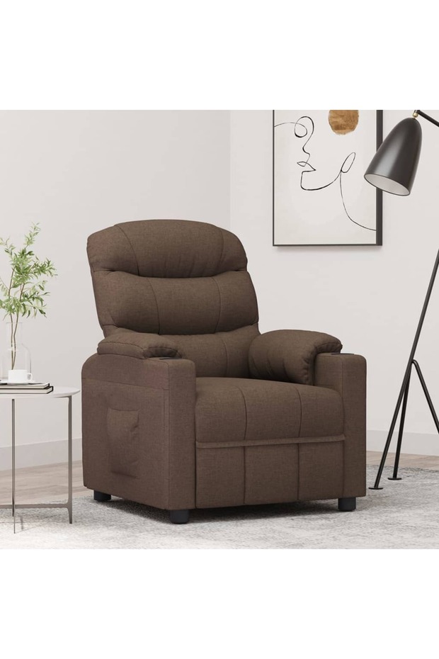 Fotoliu rabatabil, maro, material textil - 1