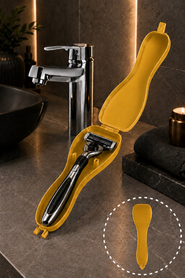 Shaving Razor Box - Travel Box - Shaving Kit Organizer - Shaving Box - Gold Shaving Razor Container - Razor Box