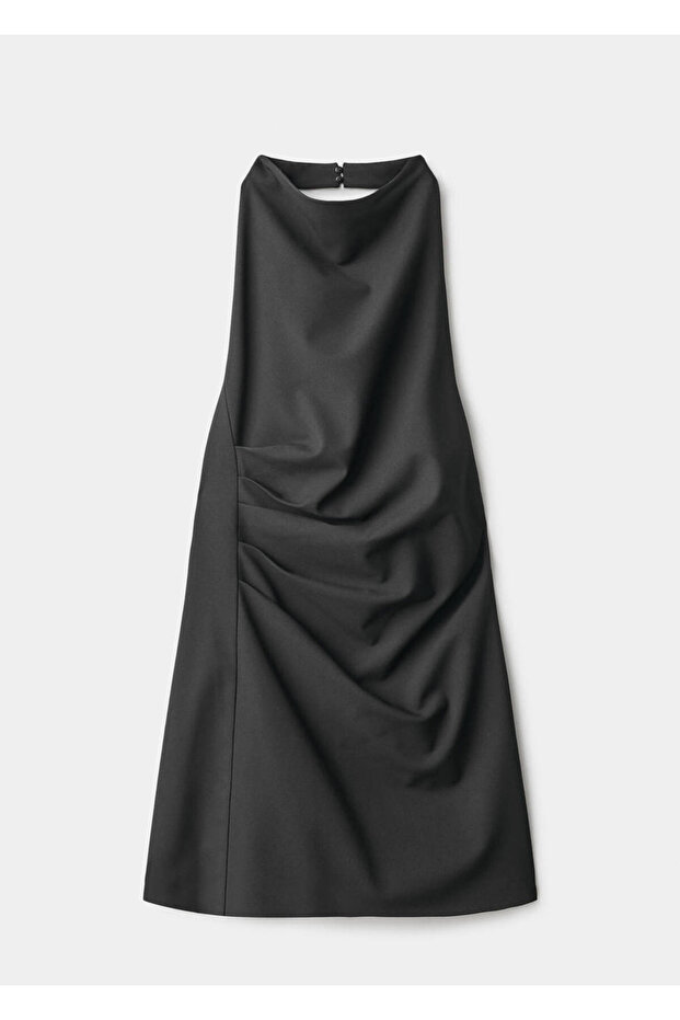 Gerafftes Kleid mit Neckholder-Ausschnitt - 3