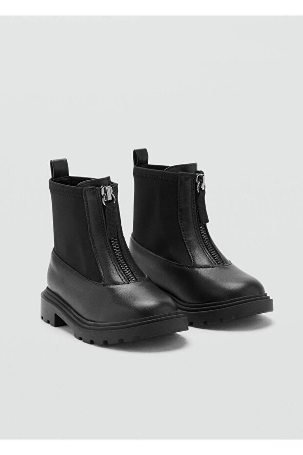 Zippered Leather Ankle Boots