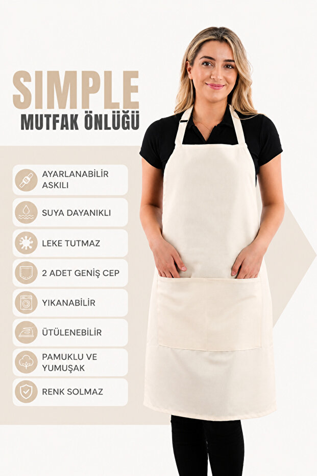 مريلة مطبخ بسيطة قابلة للتعديل - 1
