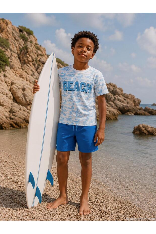 Basic 10-13 Years Old Swim Shorts - Blue