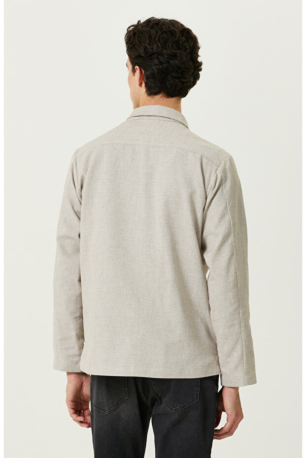Bej Jakarlı Blazer Ceket - 4