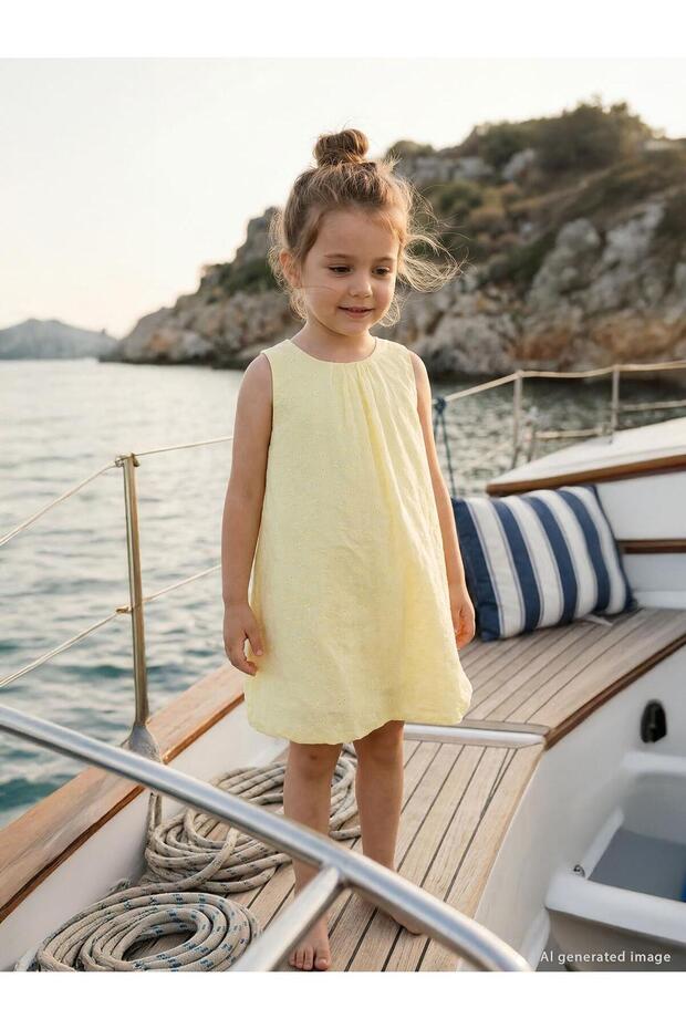 Balloon Skirt Dress for 2-5 Years Old - Yellow