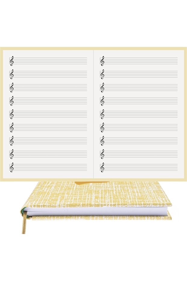 Music Notebook (LEFT KEY, LEFT CUT STRIP) 100% Handmade, Hand Stitched - Coated Bound (A/5)