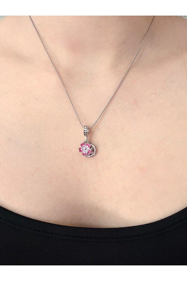 Princess Series – Silver Necklace with Zircon Pink Stone | Princess Bloom | Gift Boxed