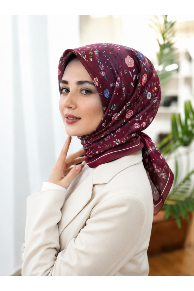 Floral Patterned Cotton Scarf