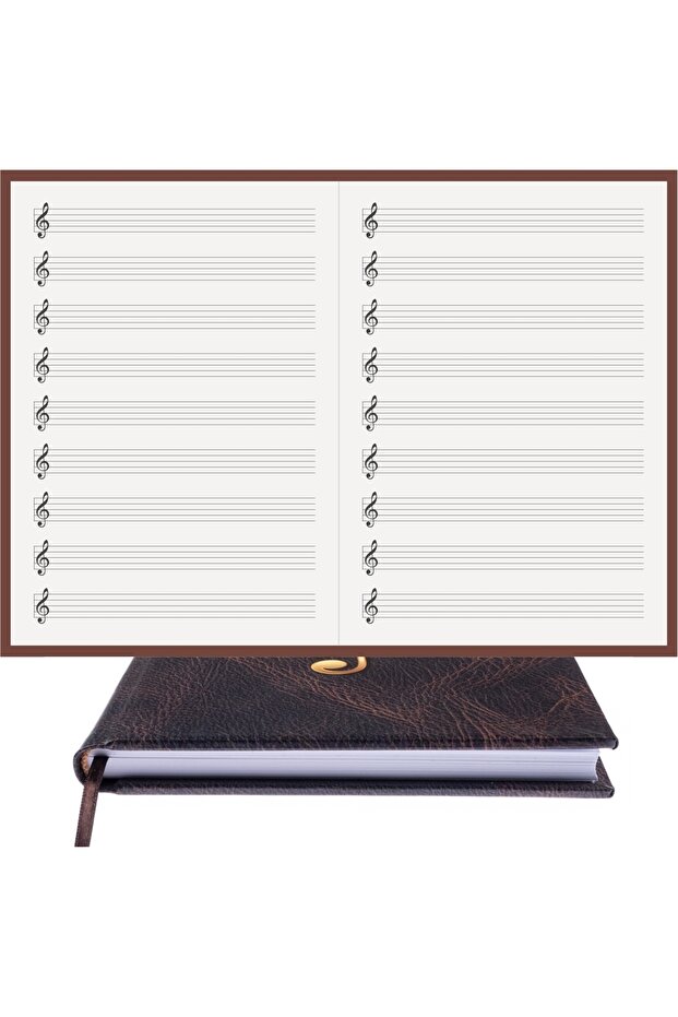 Music Notebook (LEFT KEY, LEFT CUT STRIP) 100% Handmade, Hand Stitched - Coated Bound (A/5)