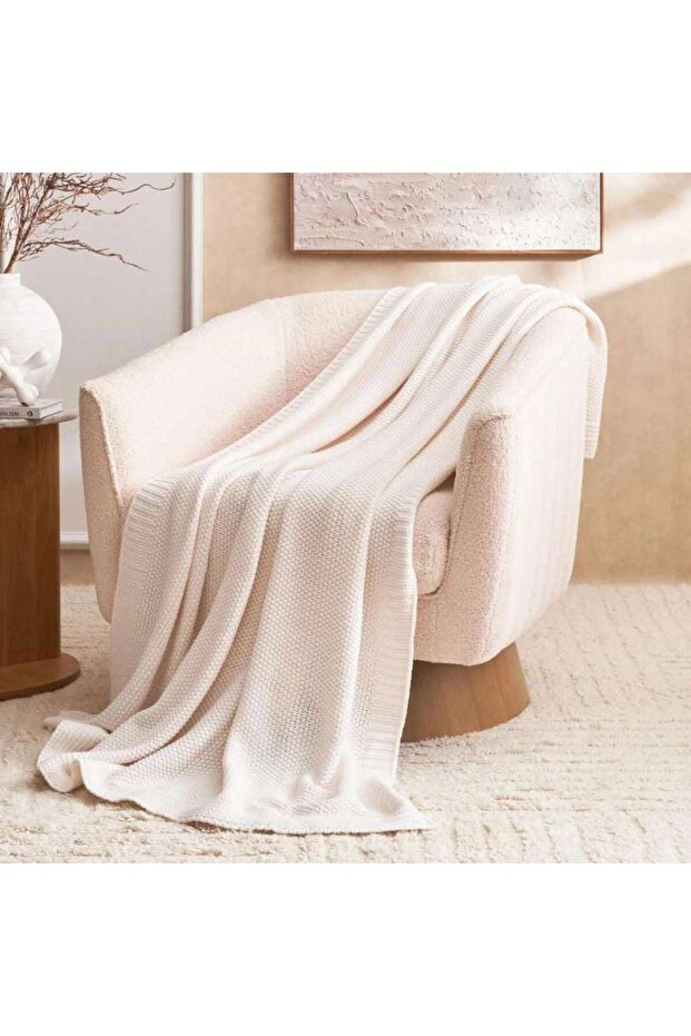 Alphard Knitted Throw 140x180cm - White