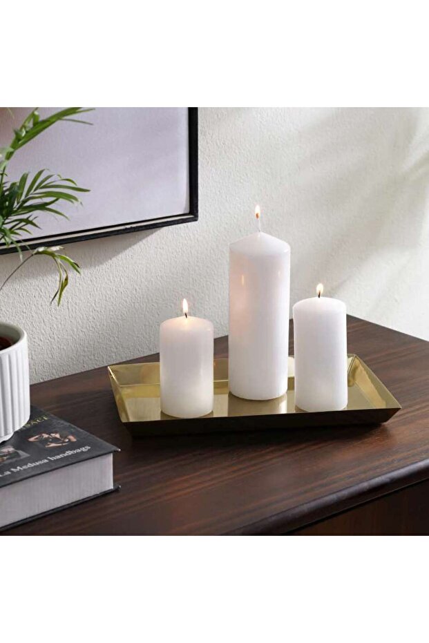 Unscented Pillar Candle Dia 7x19cm - White