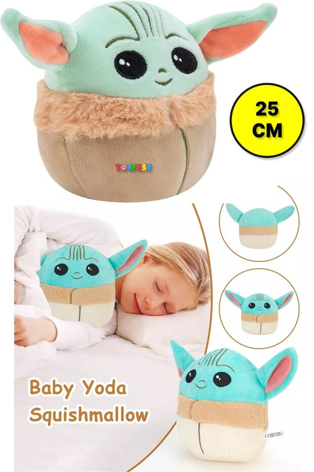 Mandalorian The Child Grogu Baby Yoda Squishmallows Soft Plush Figure - 25 cm