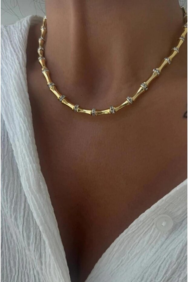 Kemik Gold Minimal Stone Necklace