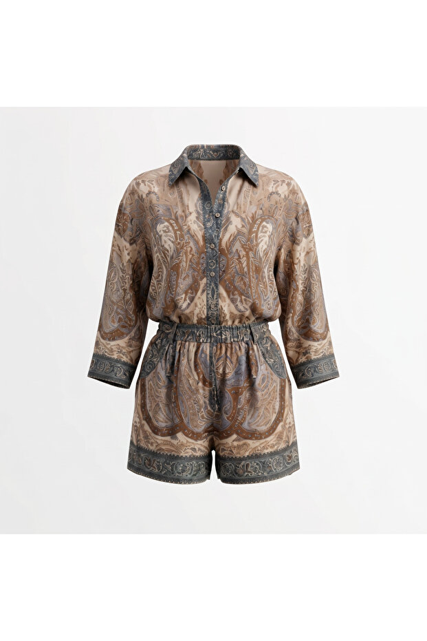 Zmr Detailed Boho Chic Shorts Set