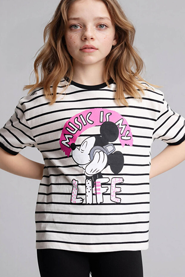 100% Cotton Disney Mickey & Minnie T-Shirt for Girls G8182A826Sm
