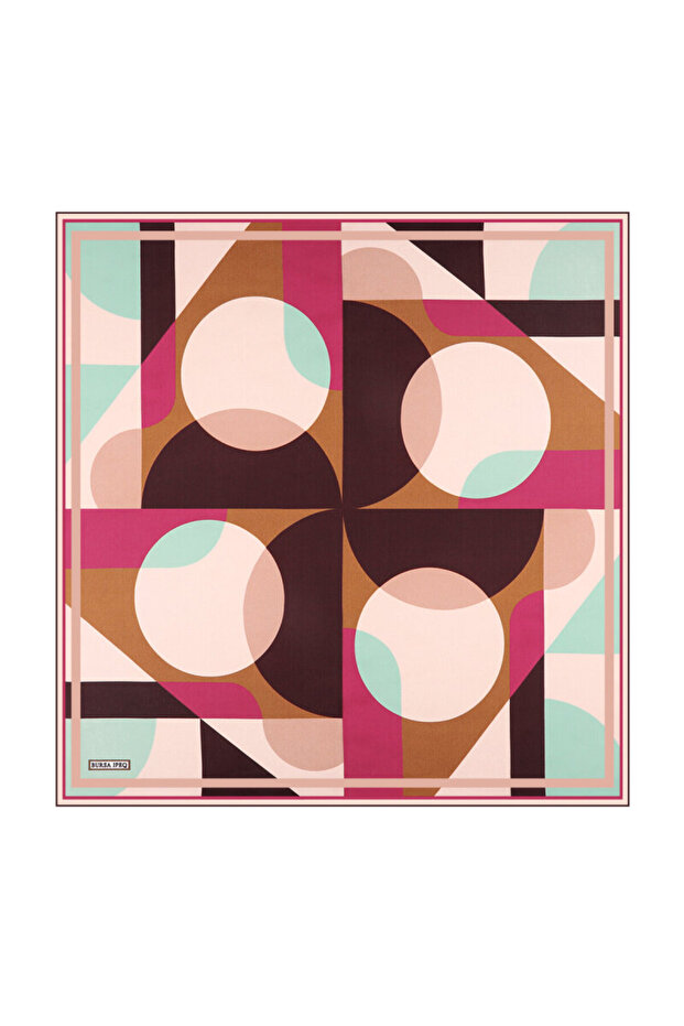 Fuchsia Balance Pattern Silk Handkerchief