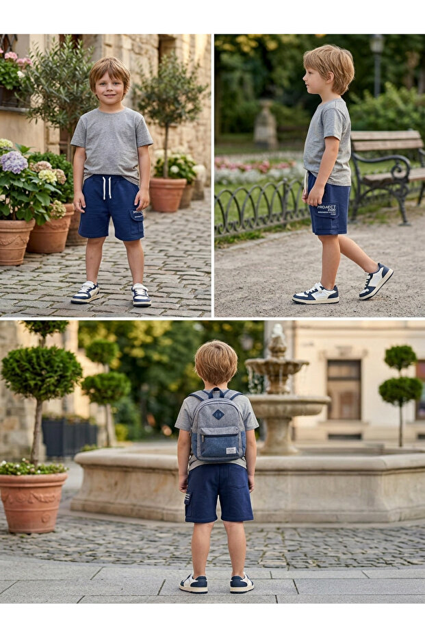 Boy's Shorts Project Paris Printed with Cargo Pockets