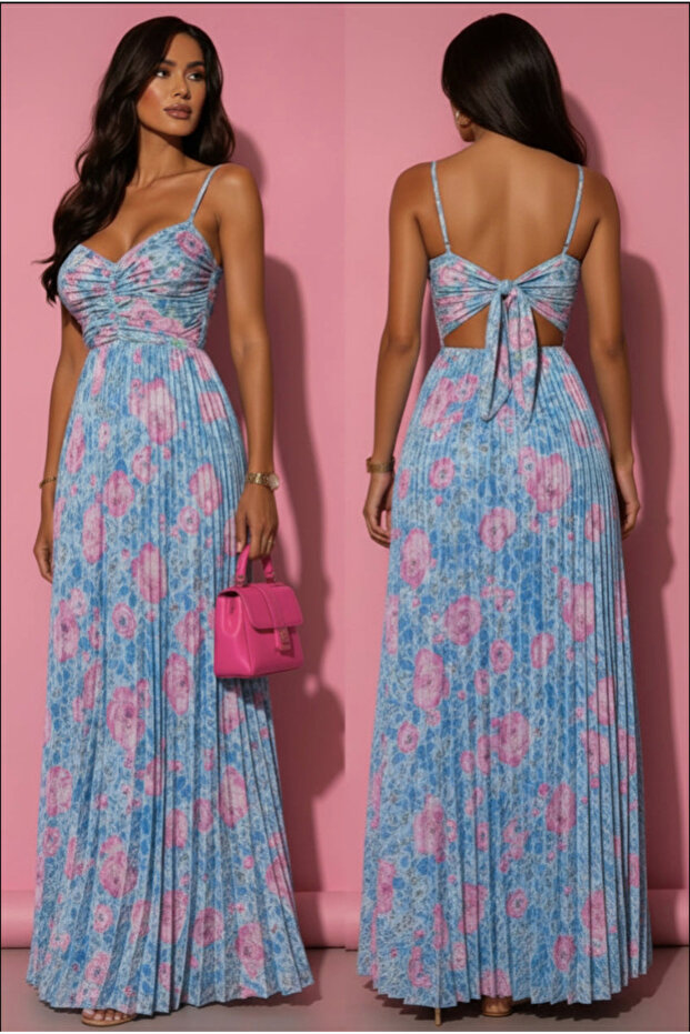 Rochie inflorata cu pliuri - 1