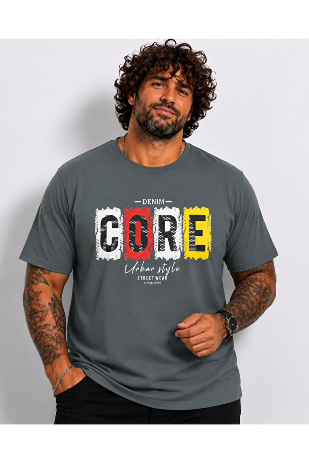 Men's Oversize Crew Neck T-Shirt Core 26138 Fume