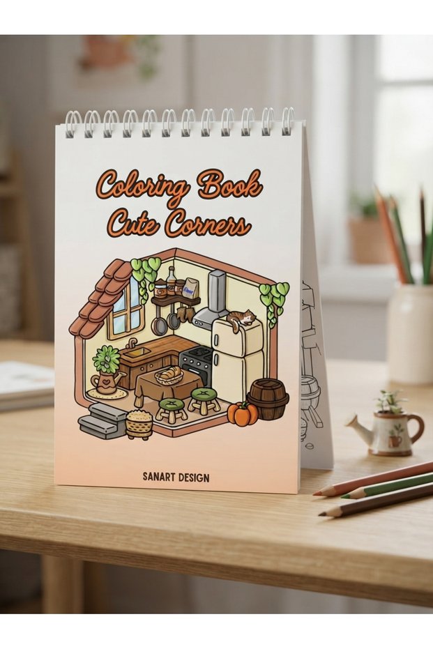 Cute Corners Izometric Coloring Book 57 Pages