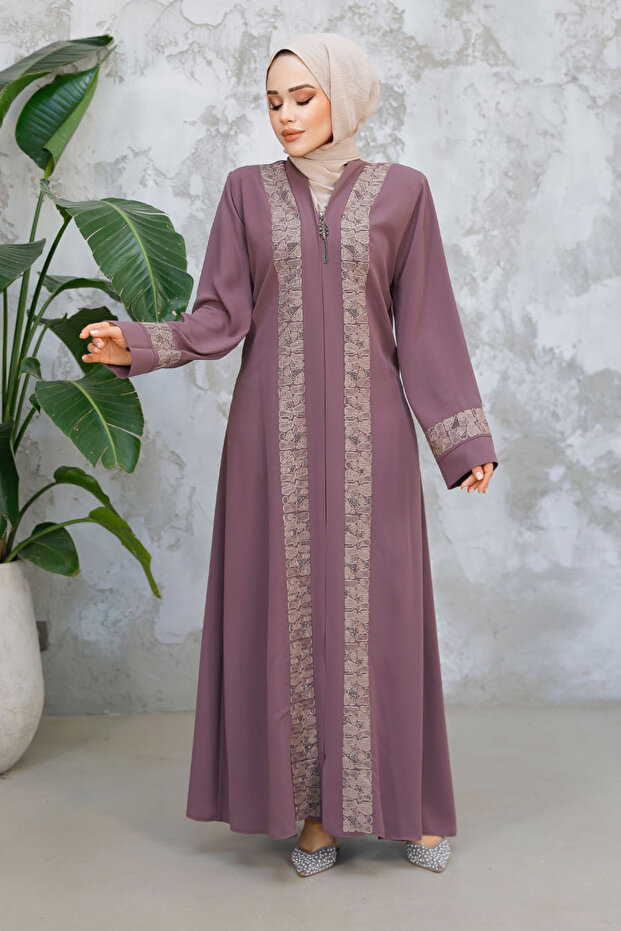 Pattern Detailed Rose Dried Hijab Ferace 29112Gk