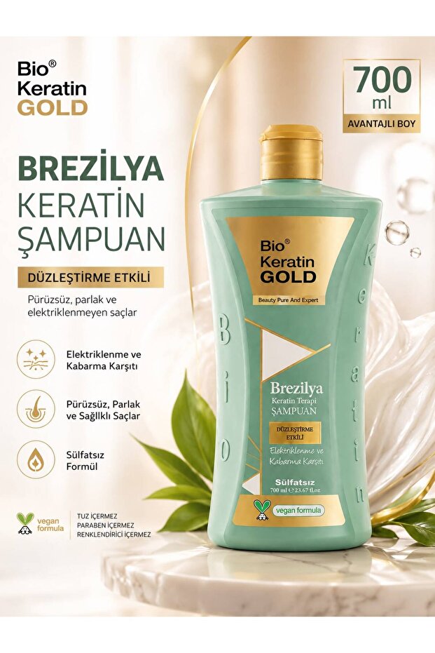 Brazilian Keratin Therapy - 700 ml Sulfate-Free Shampoo with Straightening Effect
