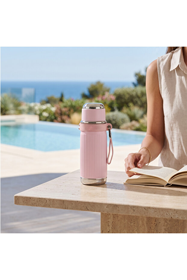 Magic Pipetli Pembe Termos 850 ml