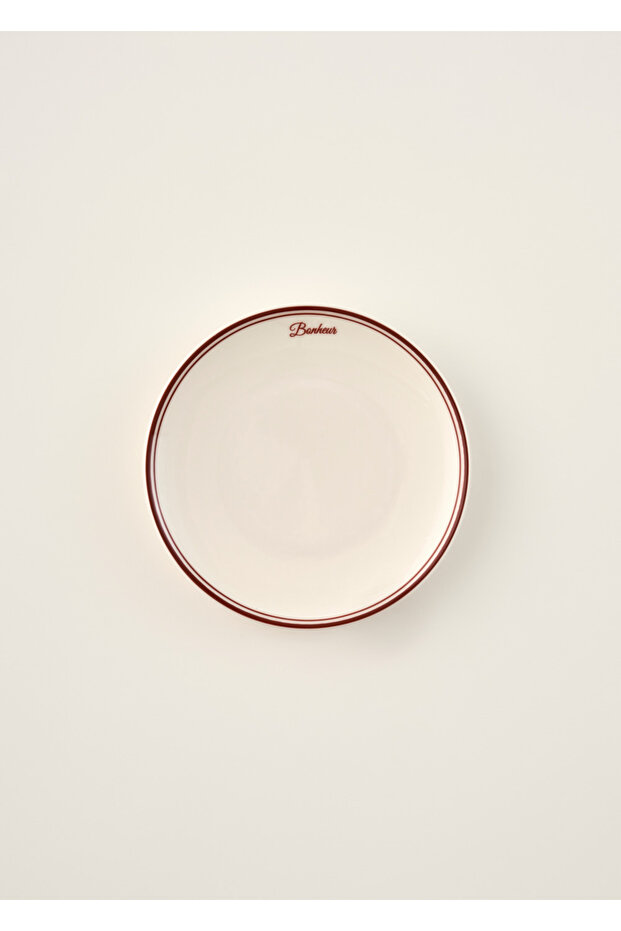 Bonheur Porcelain Pasta Plate Burgundy (21 cm)