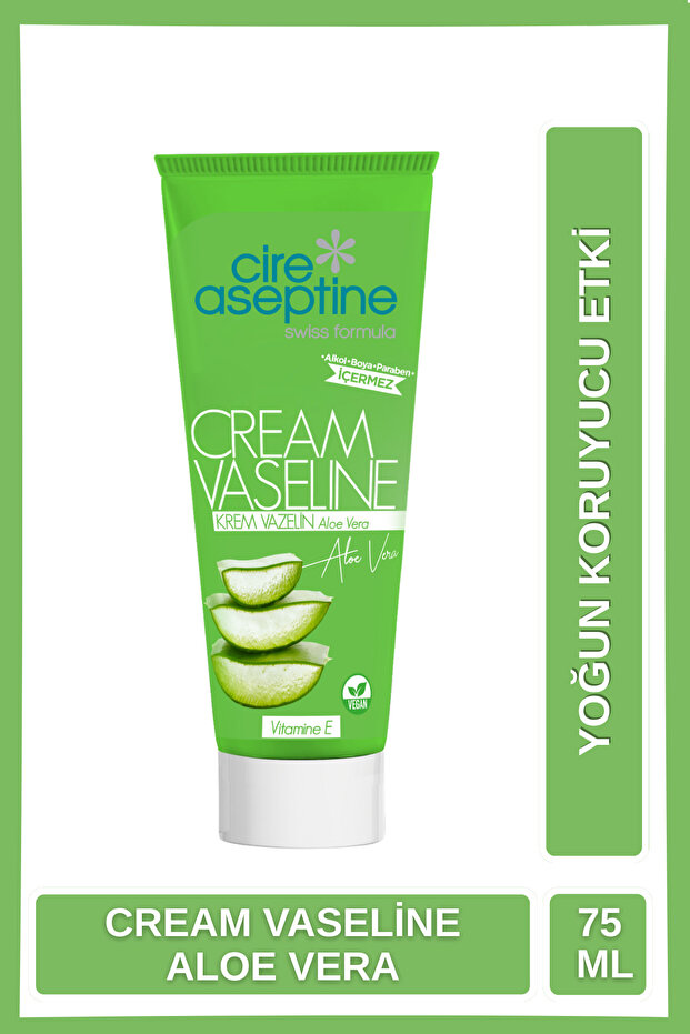 Cream Vaseline Aloe Vera Tube 75 ml - Fast Absorbing Intensive Moisturizer