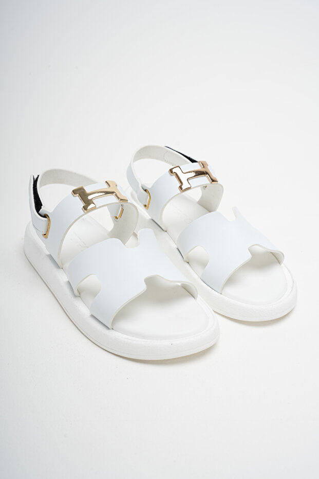 Women's White Gold Accessories, Comfortable Sole, Daily Casual Sandals