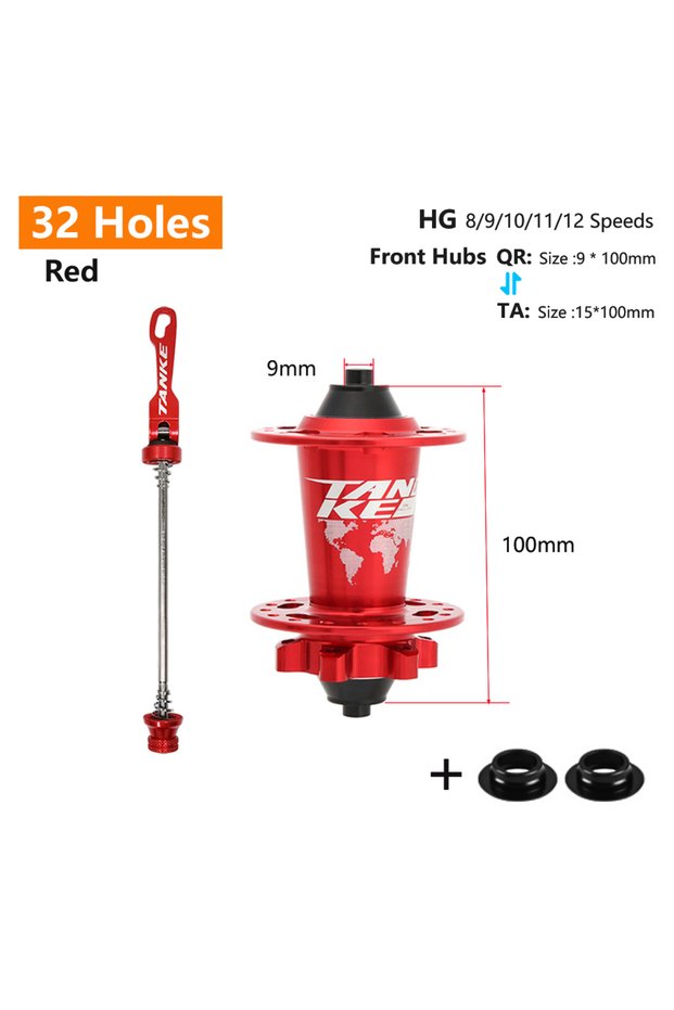 32H Red QR-TA F TANKE 120 Click Hub 6 Bearing MTB Mountain Bike Hub Front Rear 28 32 36 Holes QR Thr