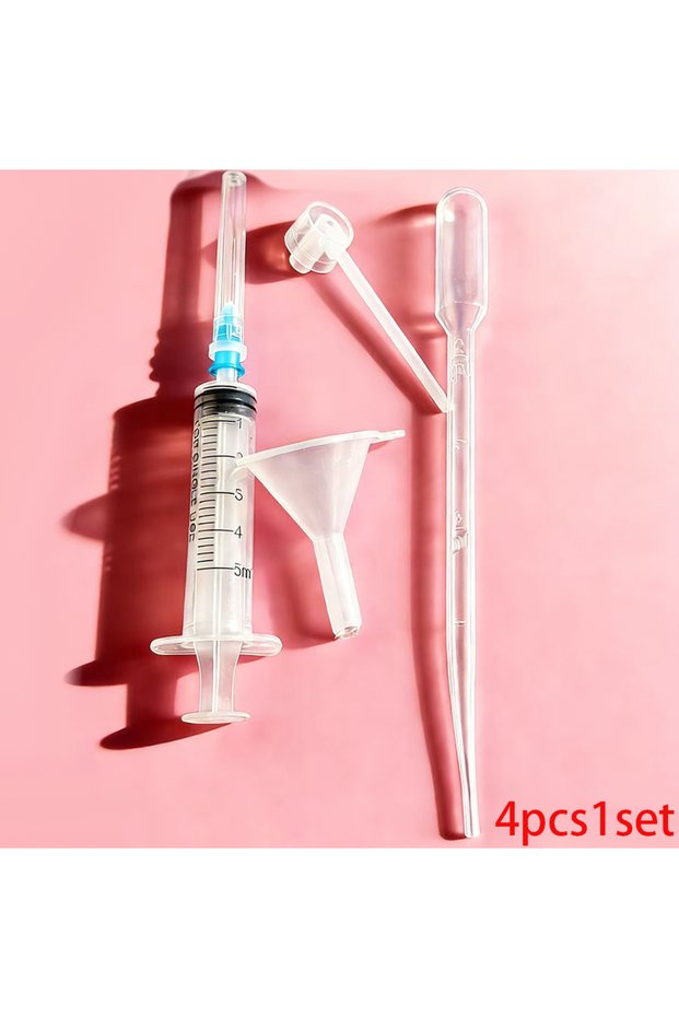 مجموعة أدوات تعبئة العطور 4 قطع، مضخة تعبئة شفافة بلاستيكية قابلة لإعادة الملء سعة 5 مل