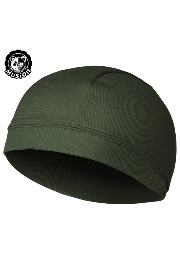 Military Green Musion 10K Vents Beanie Cap Bonnet for Men Sweat Absorbent Skull Cap Under Helmet Moi
