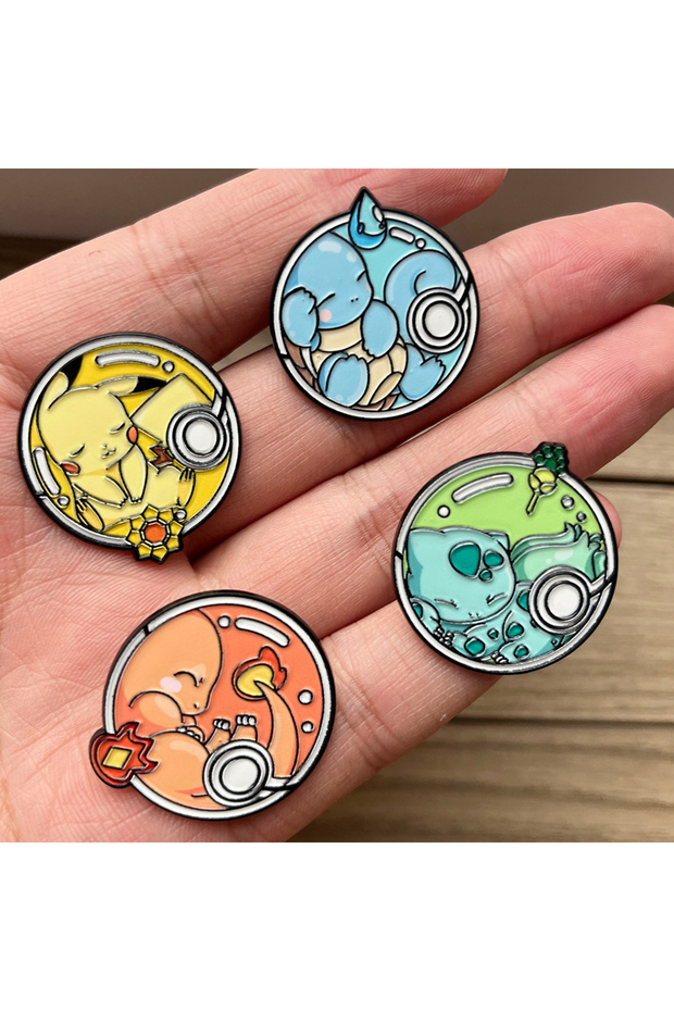 4pcs Brooch 4pcs Set Anime Enamel Pin Badges - Cute Cartoon Animals Fashion Brooches Jewelry for Bac