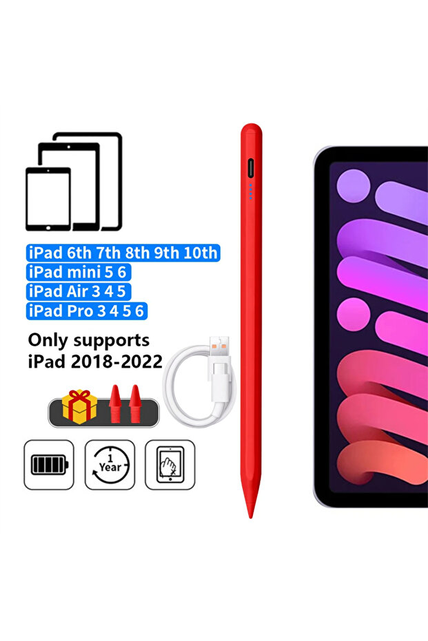 Red For Apple Pencil 2 1 Palm Rejection Power Display iPad Accessories iPad 2022 2021 2020 2019 2018