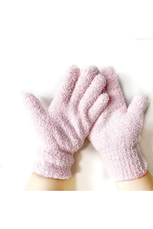 1pair-pink Dust Cleaning Gloves Microfiber Half Velvet Dust Gloves Household Cleaning Kitchen Cleani