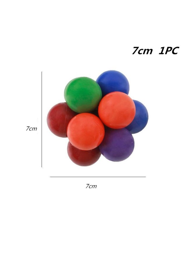 7cm 1PC Creative Fidget Toy Adult Kids Toy Stress Reliever Elastic Colorful Ball Decompression Ball
