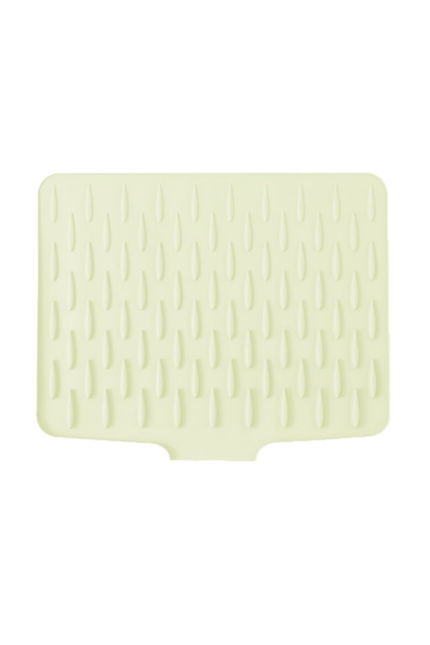 beige Silicone Dish Drying Mat With Tilted Design For Efficient Water Drainage, Heat-Resistant & Non