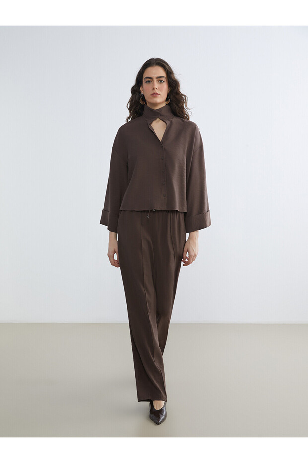Trendlucky Women's Wide Leg Pants with Elastic Waist and Difference in Color