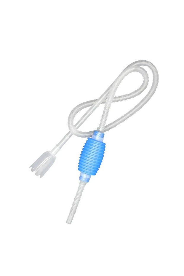 Blue Aquarium Siphon Fish Tank Syphon Vacuum Cleaner Pump Semi-automatic Water Change Changer Gravel