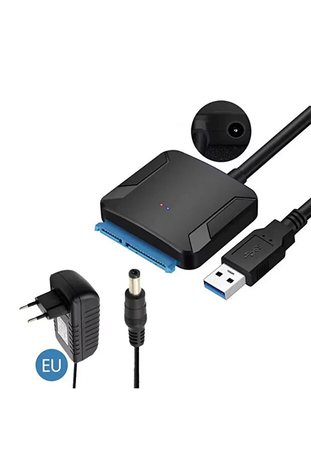 مع قابس الاتحاد الأوروبي USB 3.0 إلى كابل SATA 3.5 HDD محول محرك الأقراص الصلبة SATA III لمحركات الأقراص الصلبة SSD مقاس 2.5 بوصة Har