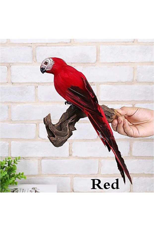 25 cm red 25/35cm Creative Handmade Simulation Parrot Animal Bird Garden Props Decoration Miniature