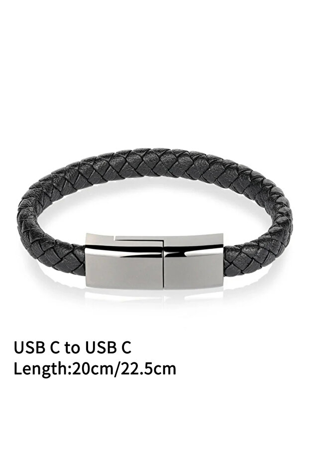 كابل USB C إلى USB C بطول 0.225 متر، 60 واط، كابل USB C إلى USB C على شكل سوار، شحن سريع PD، مزامنة البيانات، كابل بيانات لأجهزة iPhone.