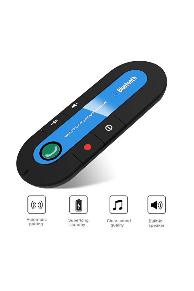 kebidumei Blue Car Sun Visor Speaker Bluetooth Car Kit Handsfree Call Wireless Speakerphone For Phon