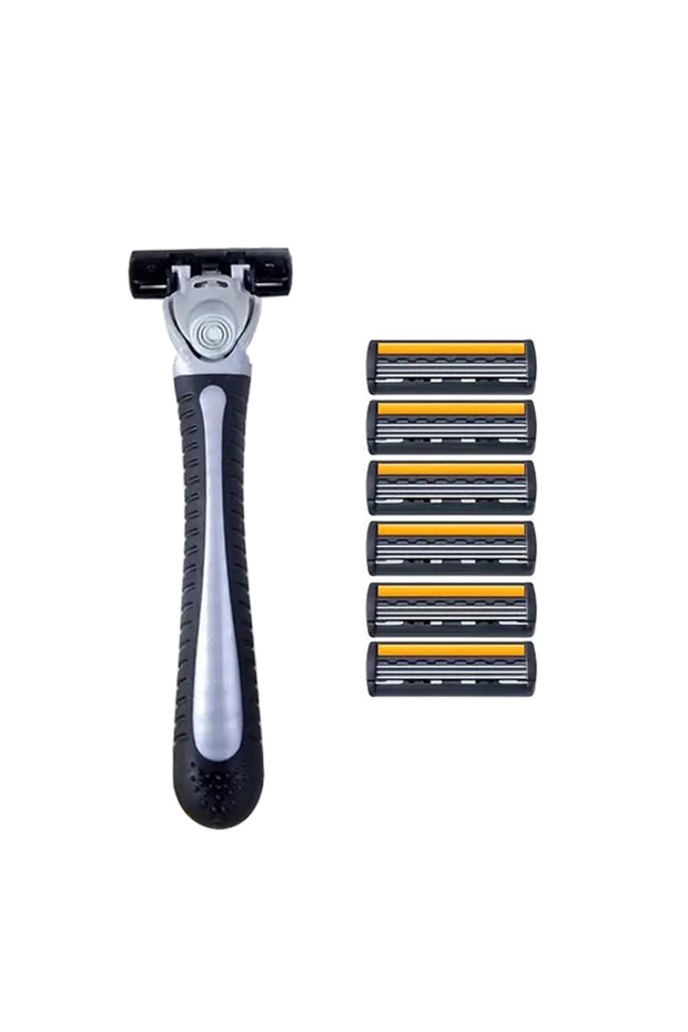 1 holder 6 blades Handle Manual Profession Face Care Beard 3-Layers Blade Safety Raze And Shaving Ra